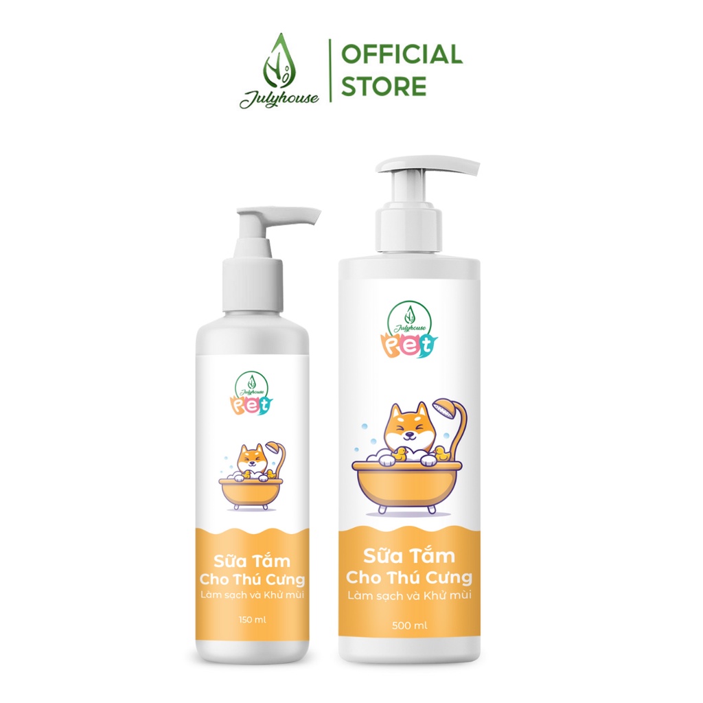 Sữa tắm cho chó mèo 150ml/500ml Julyhouse thơm mát khử mùi hôi