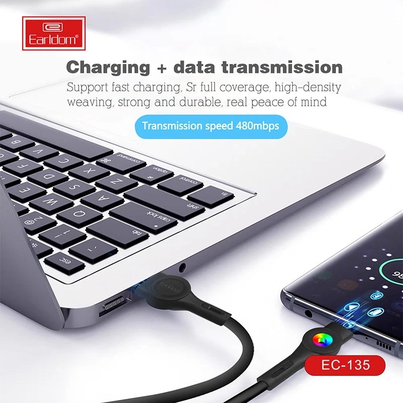 Cáp Sạc Nhanh 3A Có Đèn Led EC - 135