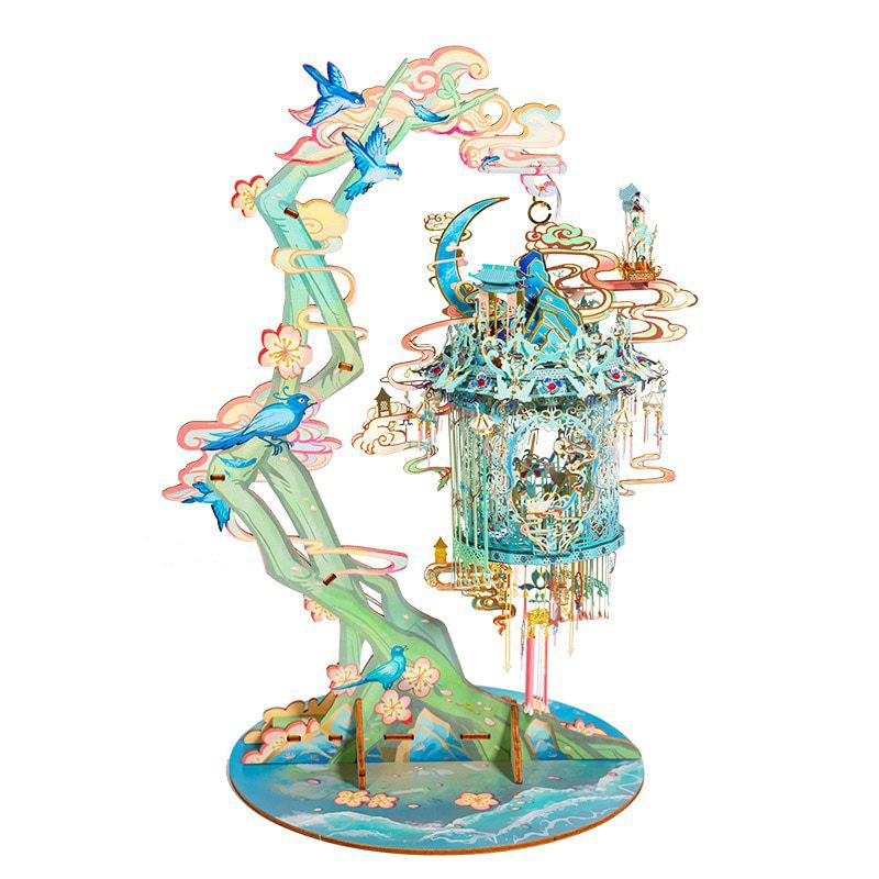 Đồ Chơi Lắp Ráp Mô Hình 3D Bằng Kim Loại MU Model Lồng Chim  - Tặng Mica Màu