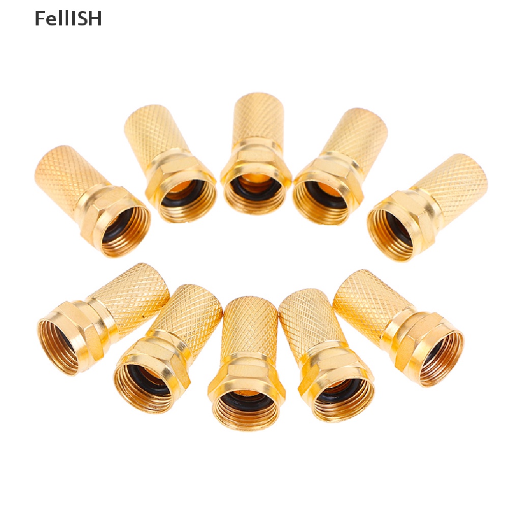 Bộ 10 Đầu Nối RG6 F Type C 439br Bằng Đồng Thau Chất Lượng Cao