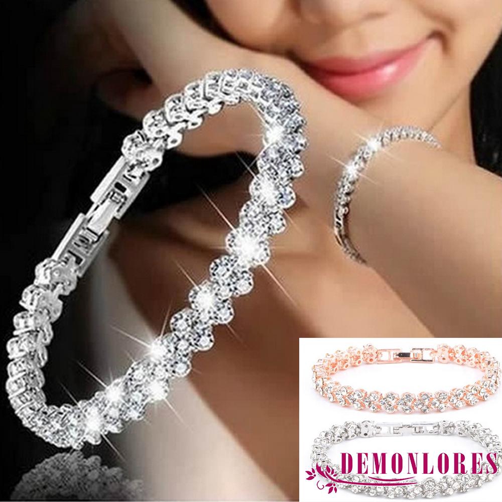 Vòng đeo tay đính đá kiểu dáng thời trang thanh lịch dành cho nữ