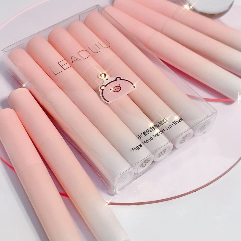 [Hàng mới về] Set 5 son kem lì Leaduu màu hồng trắng CEP cao cấp quyến rũ