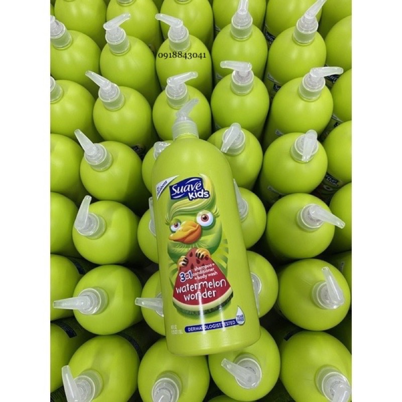 [Chai 532 | 1180ml] Sữa tắm gội xả Suave Kids 3in1 cho bé của Mỹ