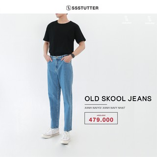 Quần jeans nam dáng suông SSSTUTTER chất liệu cao cấp 2 màu cơ bản old skool jeans