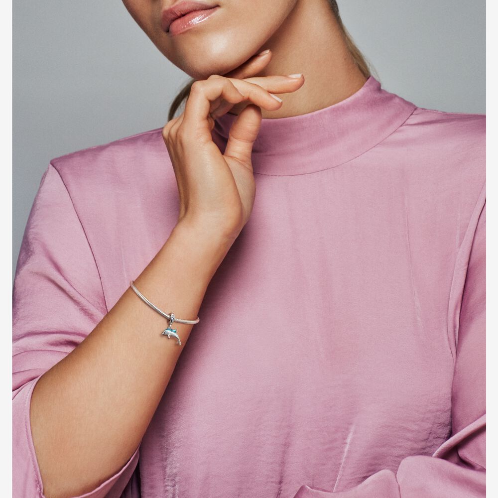 Mặt Dây Chuyền Hình Cá Heo Bằng Bạc S925 Thời Trang Thanh Lịch