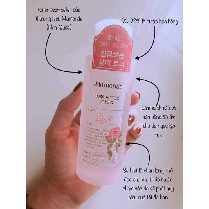 Nước Tẩy Trang Nước hoa hồng Mamonde Rose Water toner 250ml