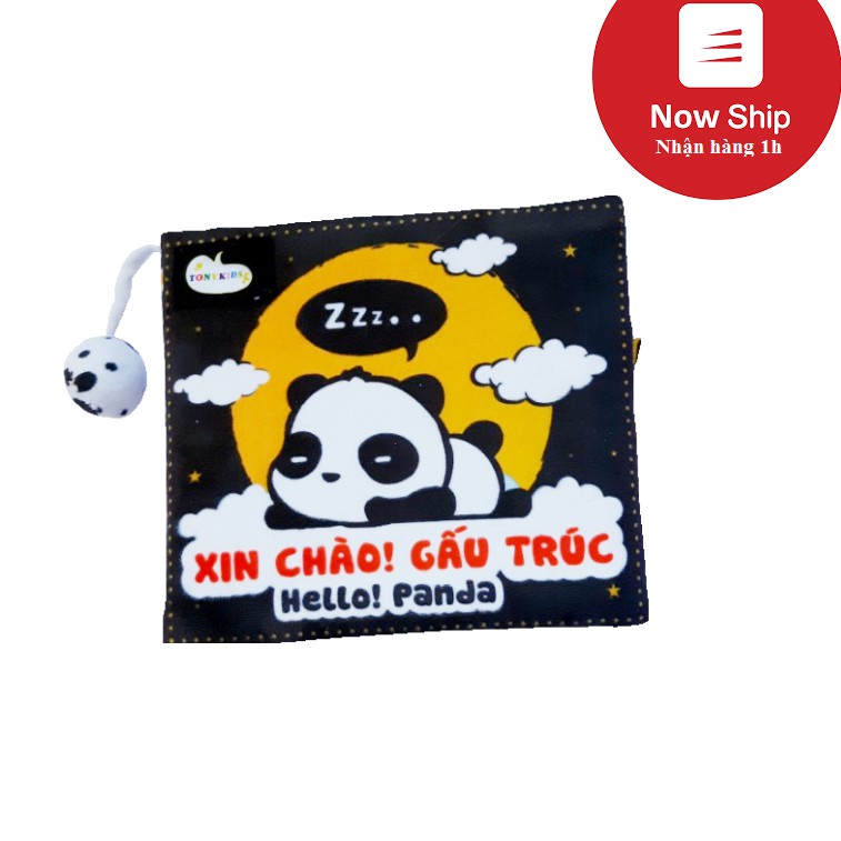 Sách vải cho bé kích thích thị giác Xin Chào Gấu Trúc thương hiệu TONYKIDS