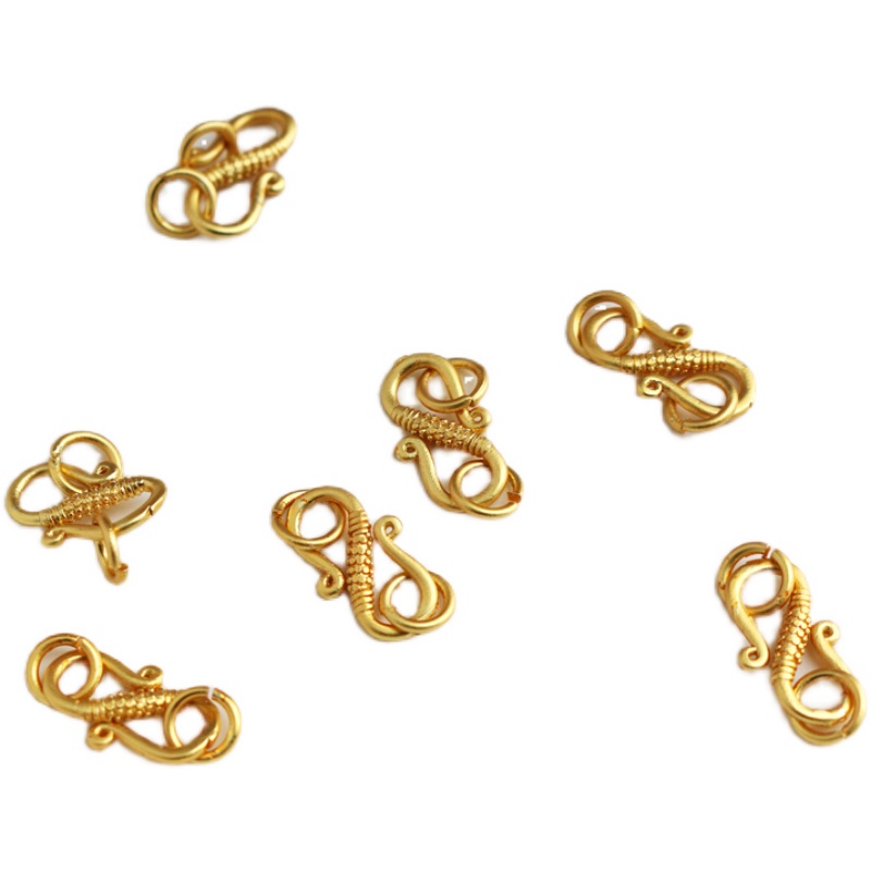 Khóa Nối Vòng Tròn Đôi Màu Vàng 18K Diy