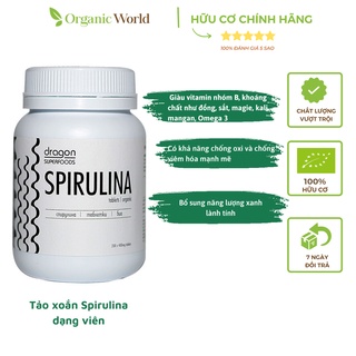 Viên tảo Spirulina hữu cơ 200 viên Dragon Superfoods