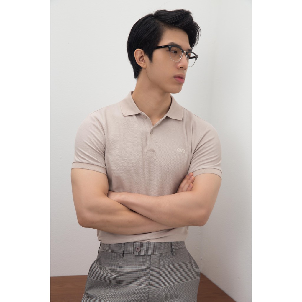 Áo Polo Nam AG Cổ Bẻ Màu Beige Phom Slimfit, Chất Liệu Cotton Thoáng Mát Phong Cách Sang Trọng Lịch Sự