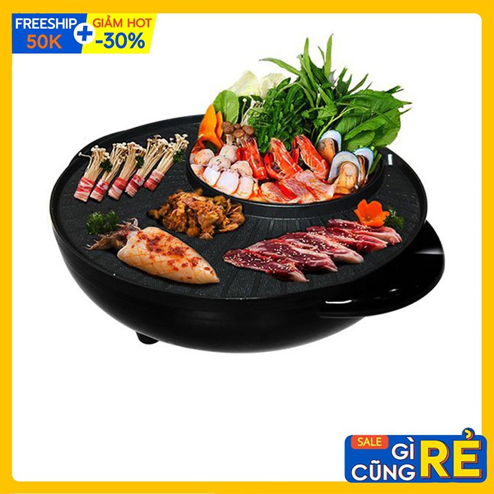 Bếp lẩu nướng BBQ tròn đa năng 2 in 1