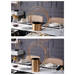 Giỏ hoa sắt gold cắm hoa trang trí
