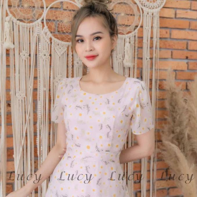 Váy trắng hoa dáng xoe thời trang Váy Lucy đẹp phù hợp công sở đi chơi đi đám cưới 👗