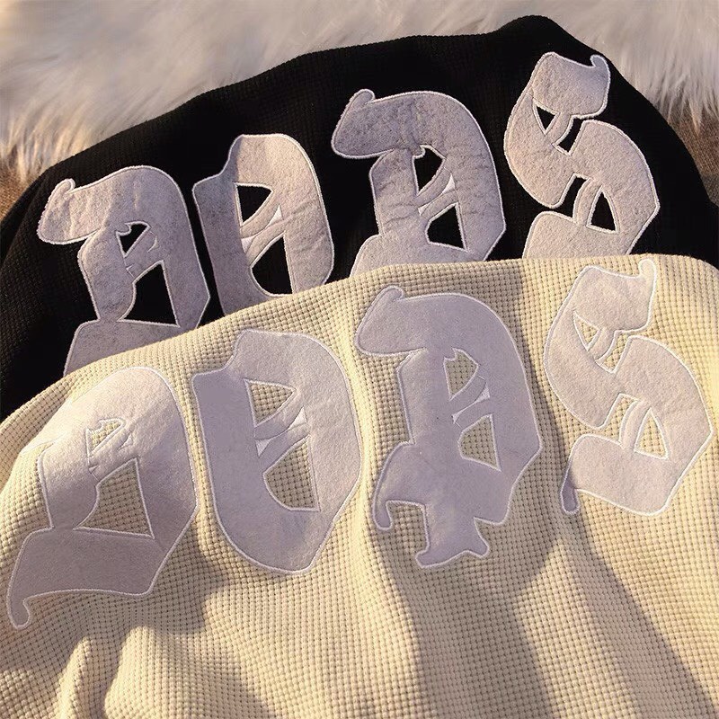 Áo polo bo tàu thêu Ddos [FREESHIP] Nỉ form rộng tay dài kiểu dáng vintage cổ bẻ khóa zip cá tính hàn quốc peonyb ulzzan