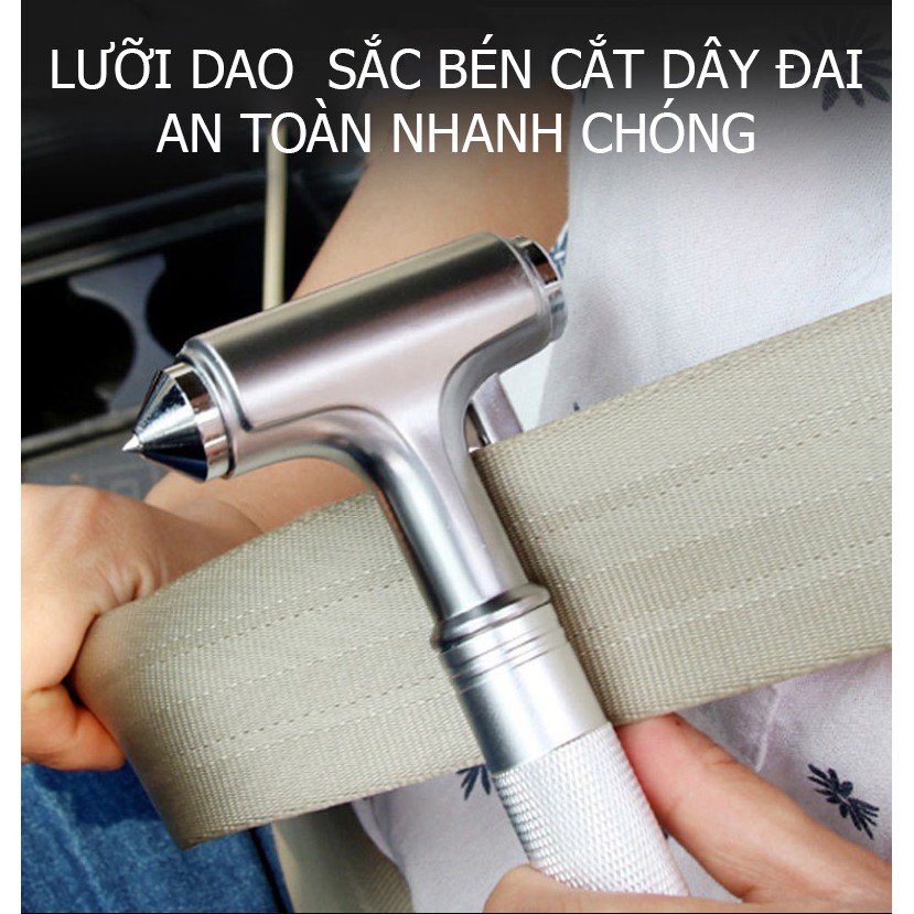 Búa thoát hiểm ô tô bằng thép cứu nguy khẩn cấp 1 giây vỡ kính