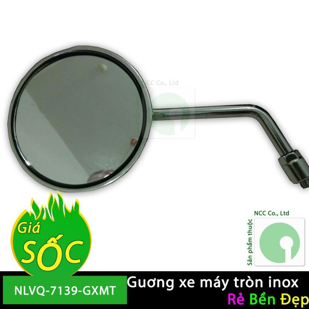 Guơng kính chiếu hậu xe máy tròn inox - NLVQ-7139-GXMT