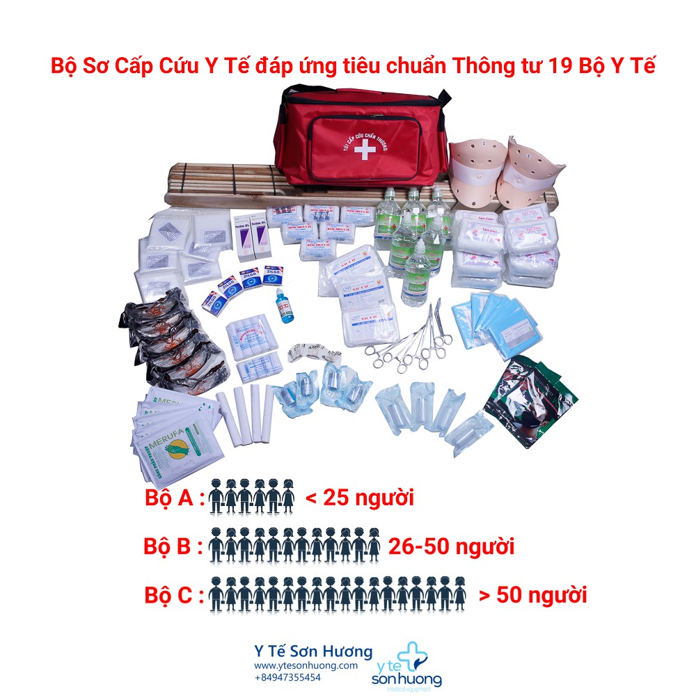 Túi Sơ cấp túi y tế cứu bộ C màu đỏ,túi Cấp Cứu theo Thông Tư 19