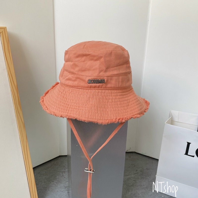 Nón tai bèo Mai Phương Bùi , mũ đi biển chống gió có dây đeo logo kim loại có thể giặt được, thời trang hottrend 2022