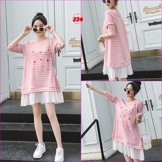 Váy Bầu Đuôi Pha Ren Xì Tin C