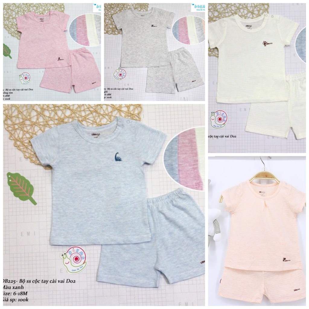 Dokma - Bộ sơ sinh cài vai cộc tay 6-18M ( DB225 )