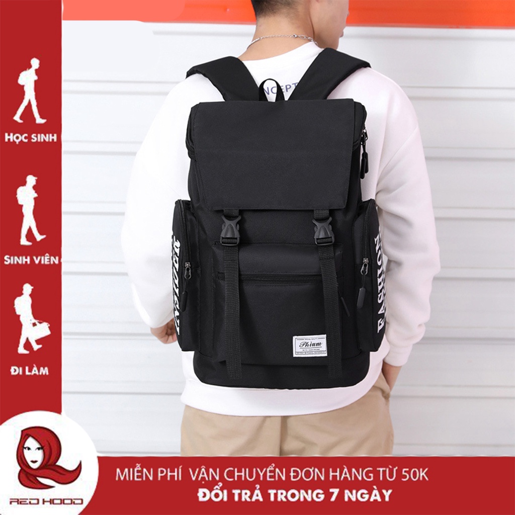 Balo Nam Thời Trang đi học REDHOOD, Du Lịch, Balo hình hộp cỡ lớn RD01