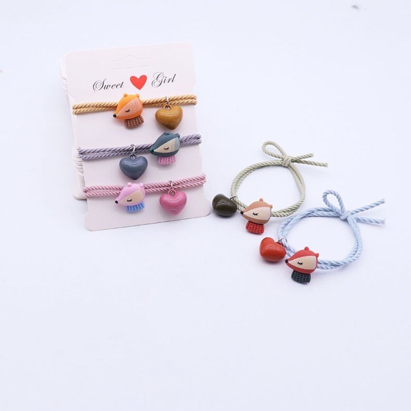 CỘT TÓC XINH HÌNH SÓC, HOA CÚC, BÚP BÊ, TRÁI CÂY...