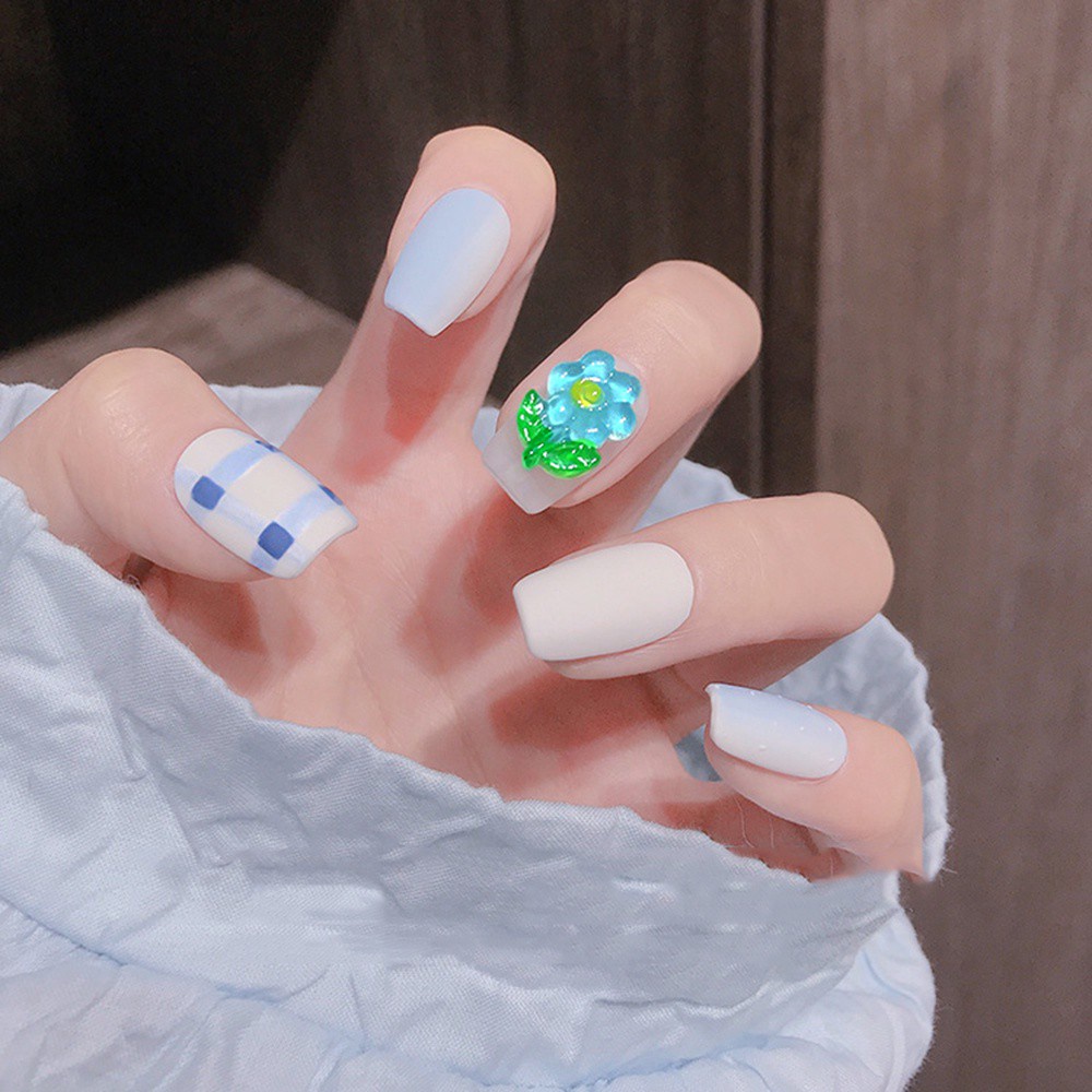 [Hàng mới về] Phụ kiện trang trí móng tay nghệ thuật họa tiết hoa 3D màu kẹo lấp lánh dễ thương diy