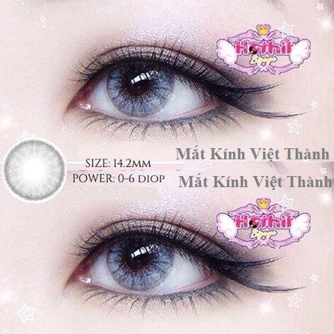 giá 1 cặp Lens Xám Tây có LỆCH ĐỘ sẵn 0-6 độ PONY GRAY kính áp tròng cận Hàn quốc d2020 white pony gray