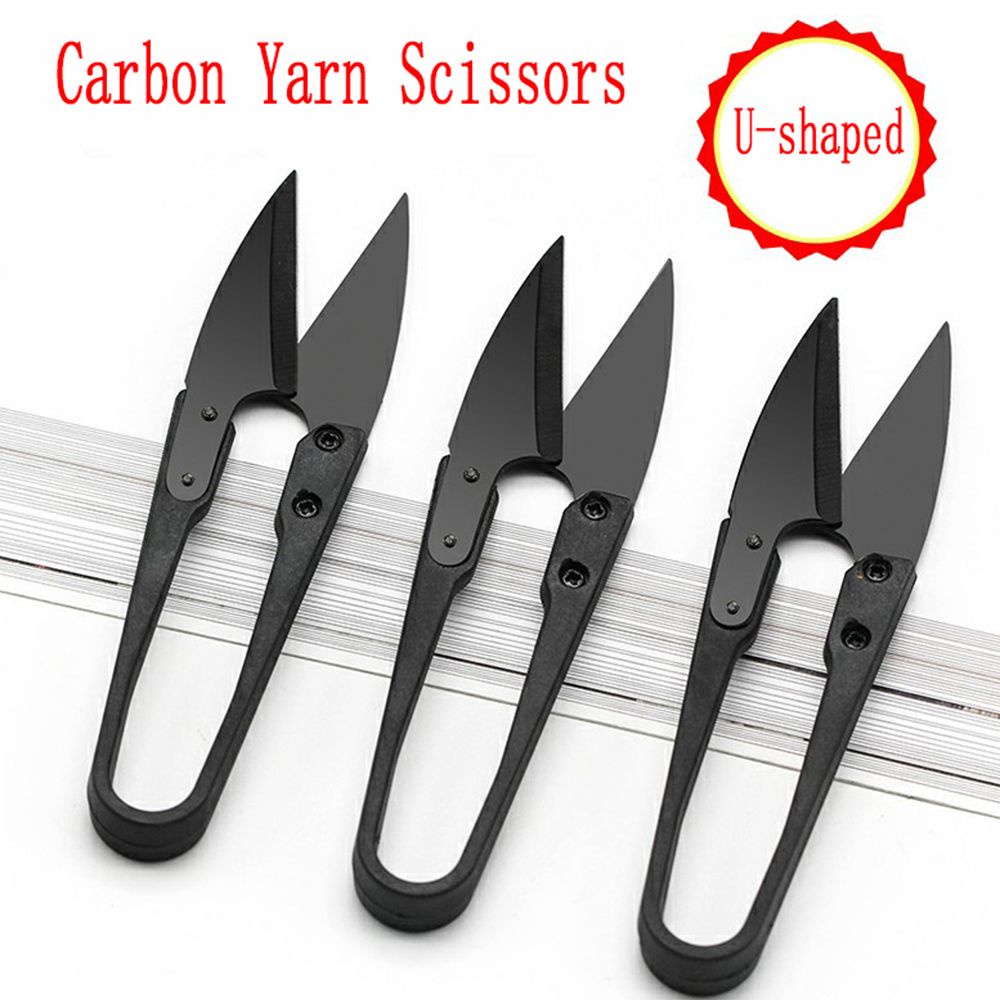 Kéo cắt chỉ hình chữ U bằng carbon màu đen tiện dụng cho thợ may