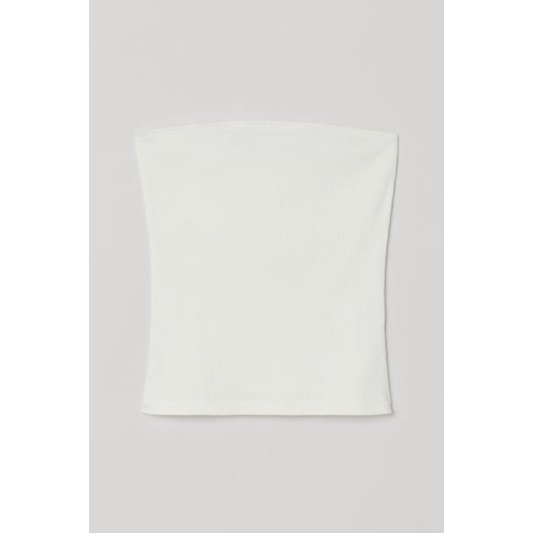 Áo H&M Quây Tube Ribbed Gân Dài Màu Kem