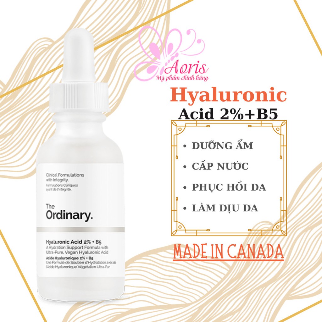 [Mã COSDAY giảm 8% đơn 150K] [CANADA- Full Bill] Cấp nước, phục hồi da The Ordinary Hyaluronic Acid 2% + B5 30ml