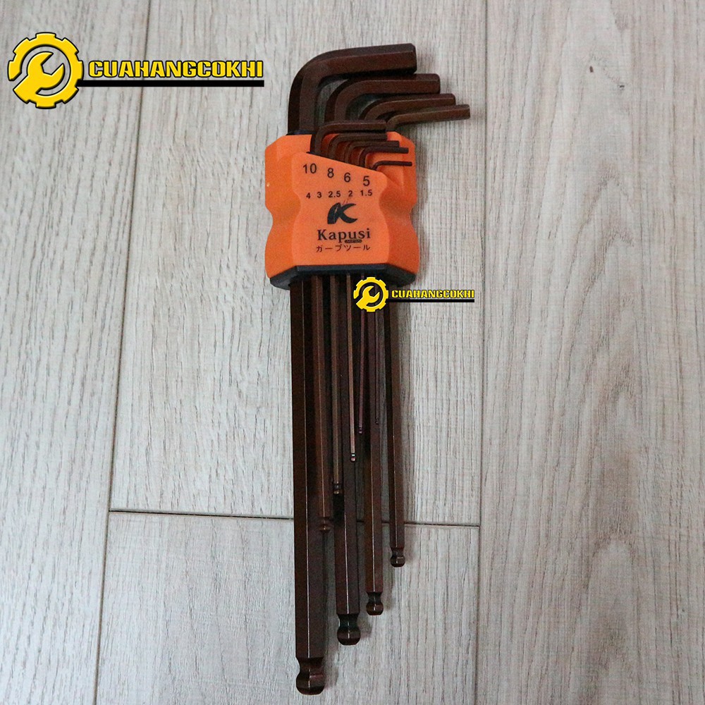 NAZQ Lục giác nhật Kapusi 9 cây: 1.5, 2, hai.5, 3, 4, 5, 6, 8, 10 mm thép mạ crom có khoa học xử lý nhiệt siêu bền 2 15
