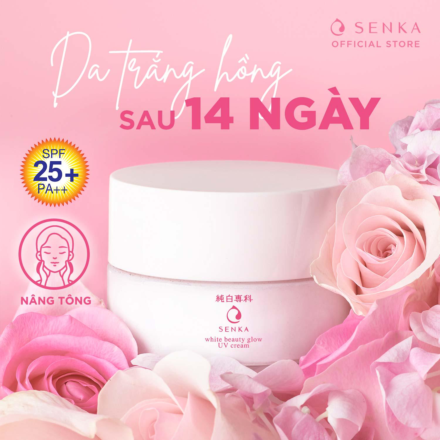 Kem dưỡng trắng da chống nắng ban ngày Senka White Beauty Glow UV Cream SPF 25 PA ++ 50g - 15539