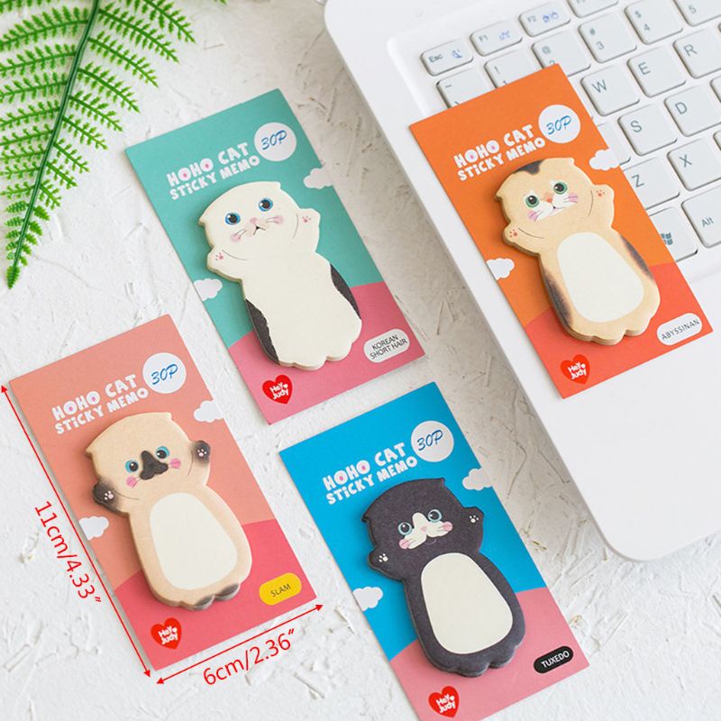 Giấy Dán Ghi Chú Họa Tiết Mèo Dễ Thương Dùng Trang Trí Sổ Tay