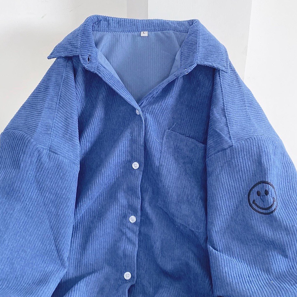 [FREE SHIP] ÁO KHOÁC KAKI NHUNG MẶT CƯỜI FORM RỘNG SIÊU TO SIÊU CÁ TÍNH