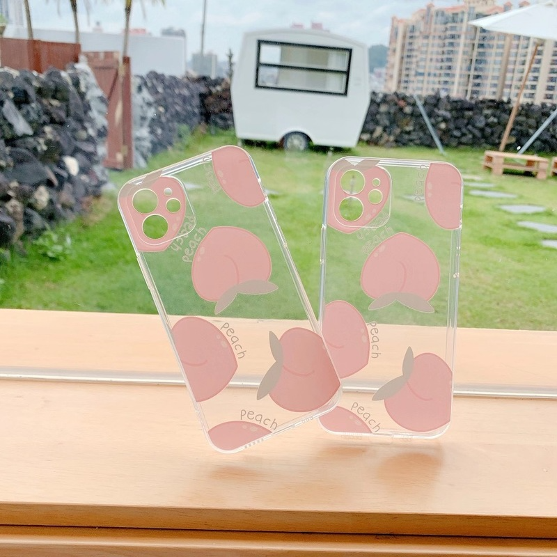 Ốp Lưng Tpu Mềm Trong Suốt In Hình Quả Đào Cho Iphone 12 11 Pro Max 12 Mini Se X Xr Xs Max 8 7 Plus | BigBuy360 - bigbuy360.vn