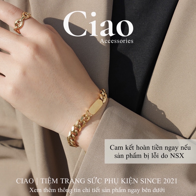 [HOẢ TỐC 1H] Dây chuyền/ Vòng tay titan không gỉ thiết kế phong cách trendy Washington Ciao