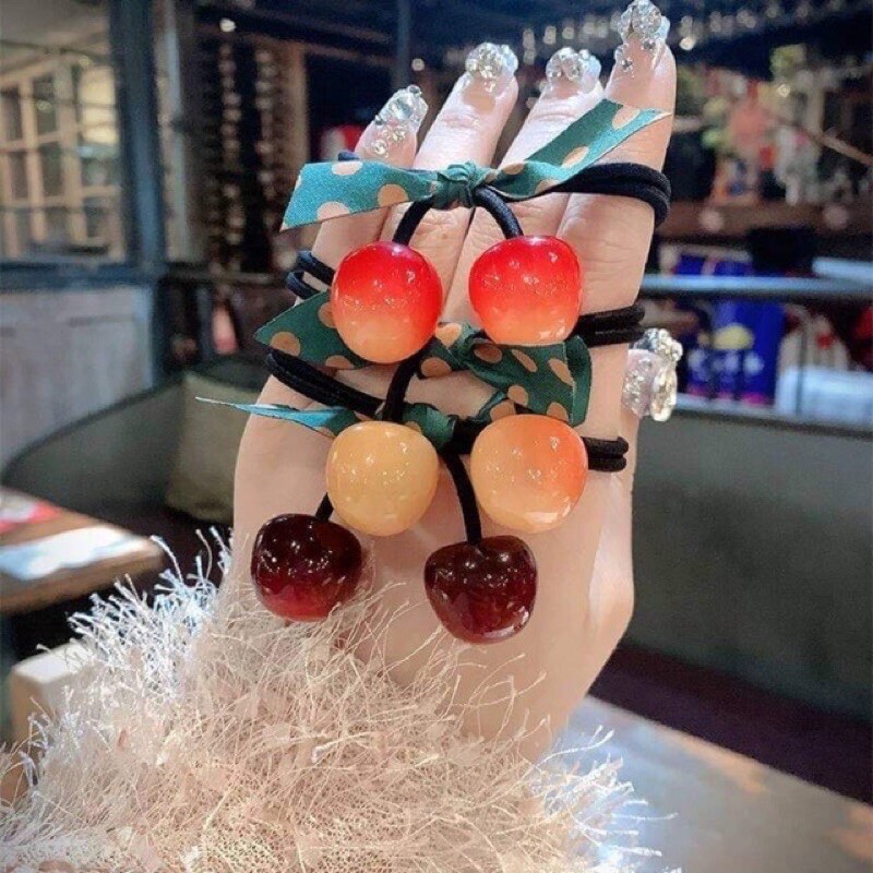 Buộc Tóc Trái Cây Cherry Dễ Thương