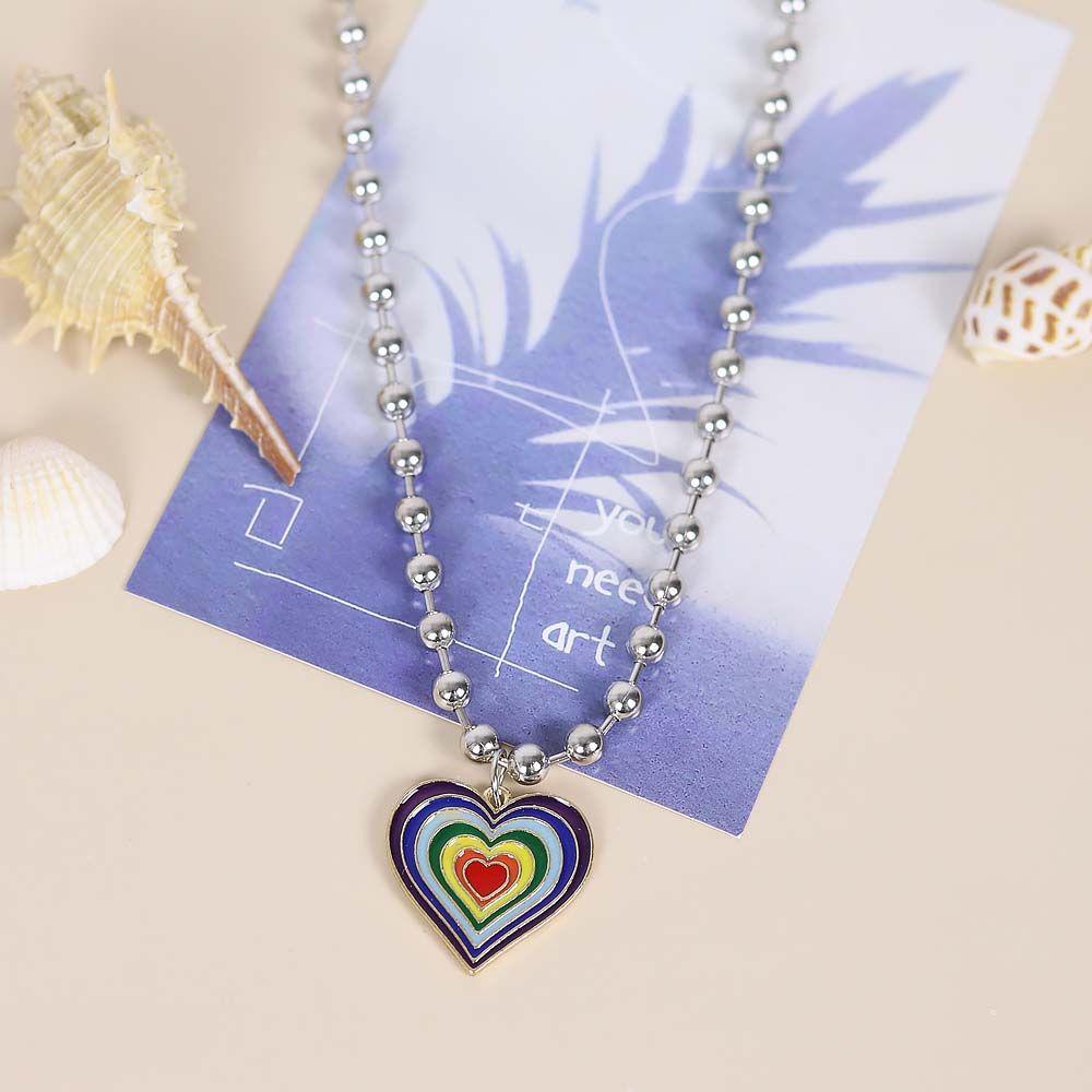 AROMA Dây Chuyền Mặt Hình Cầu Vồng Và Chữ Best Friend Thời Trang Cho Nữ