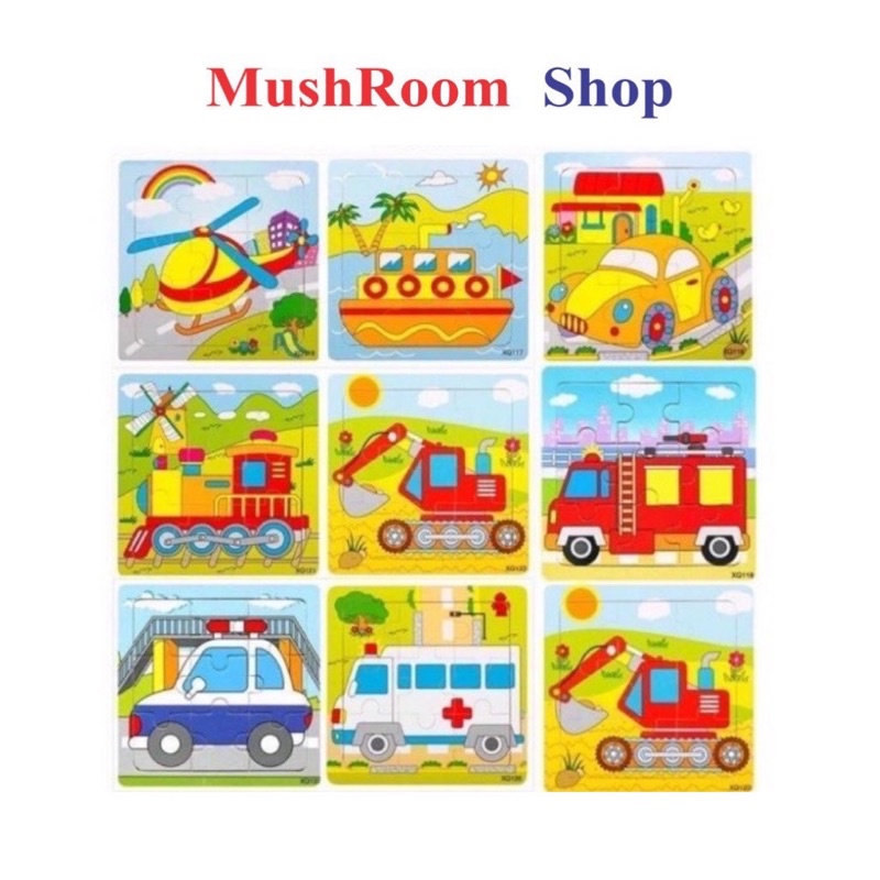 Tranh Ghép Hình MushRoom Shop Nhiều Mảnh Ghép Gỗ Cho Bé