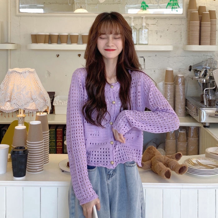 Áo cardigan mỏng màu trơn thời trang chống nắng dành cho nữ