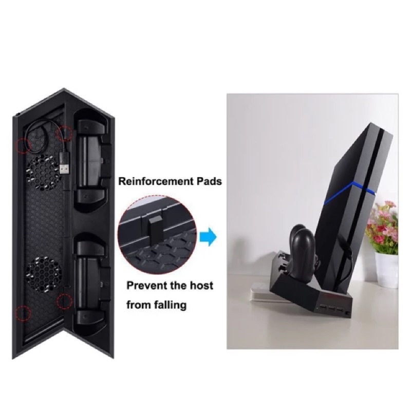 Đế dựng Ps4 Fat/ Slim /Pro làm mát ps4 slim và Ps4 pro mẫu slimfit PS4 tản nhiệt Ps4