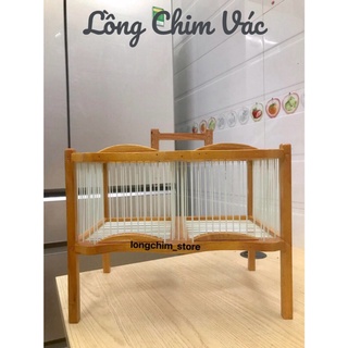 Lồng tắm hai ngăn nan phíp cực đẹp - lồng chim vác