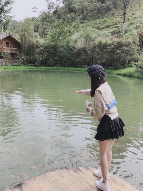 Chân váy xếp ly nhỏ 2 tầng có quần trong | BigBuy360 - bigbuy360.vn