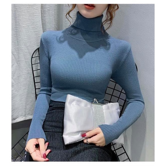 Áo Len Tăm Cổ Gập Nữ Nhiều Màu Chất Liệu Co Giãn Cao Cấp | BigBuy360 - bigbuy360.vn
