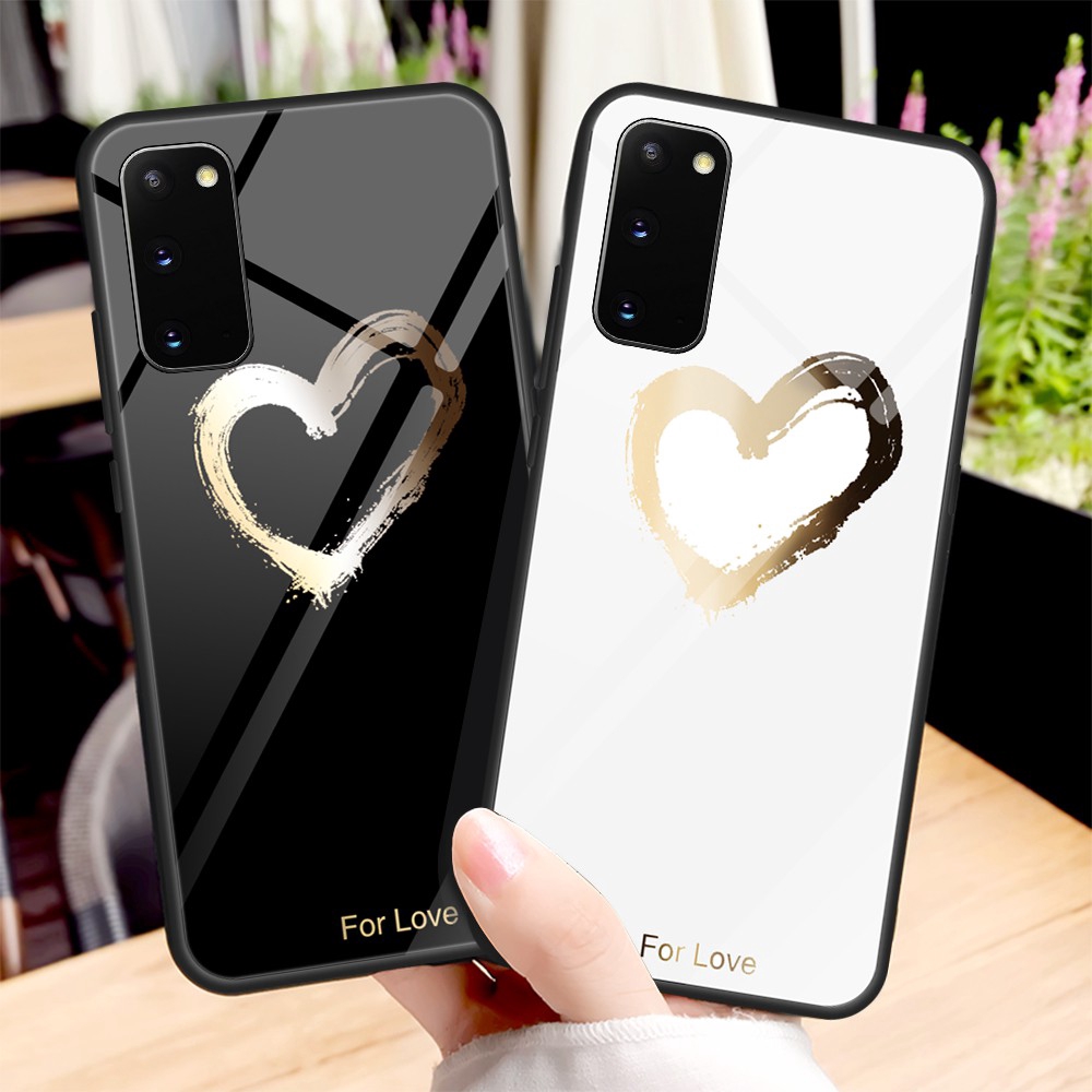 Ốp điện thoại mặt kính cường lực họa tiết chim hồng hạc hoa hồng dành cho Samsung Galaxy S20 Ultra A51 A71 S20 | BigBuy360 - bigbuy360.vn