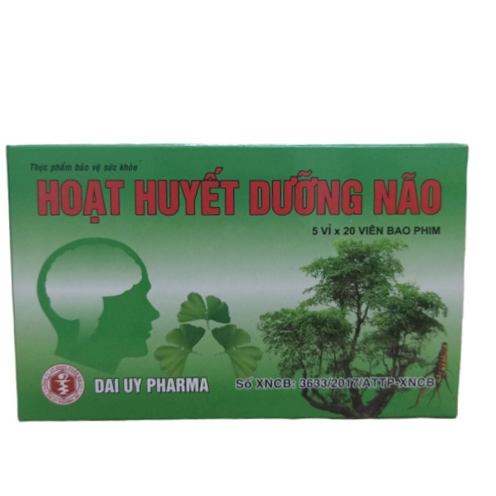 (Nhà Thuốc) Hoạt huyết dưỡng não hộp 100 viên hỗ trợ điều trị suy giảm trí nhớ, đau đầu, hoa mắt chóng mặt