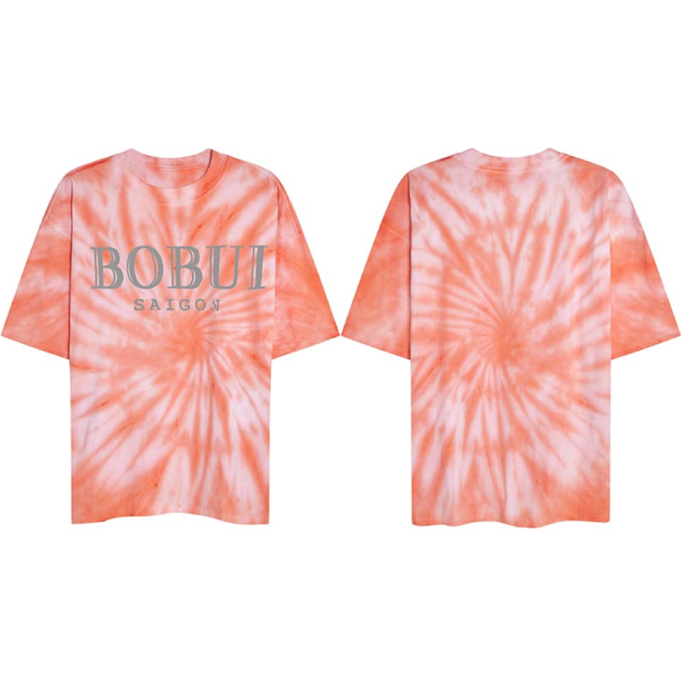 Áo BOBUI SG LOGO - REFLECTIVE TEES TIE-DYE PEACH size M