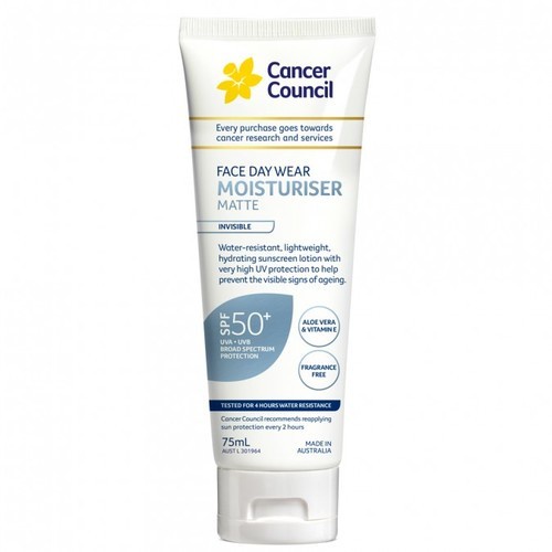 Kem chống nắng da mặt Cancer Council – Face Day Wear Moisturiser (Chống nước tối đa tới 4 Hour) SPF 50+