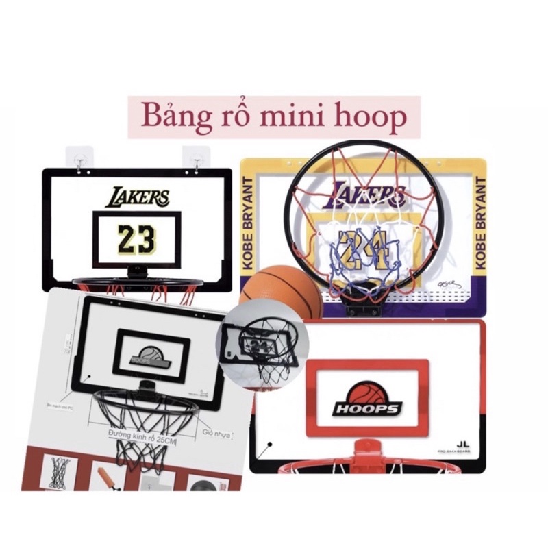 Bảng rổ mini hoop nhiều màu treo lên tường cửa thể thao bóng rổ( Liên hệ và ck trước mới nhận order)